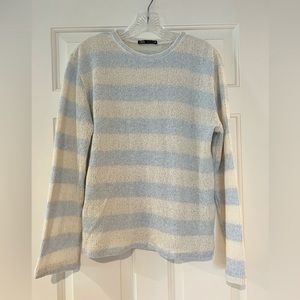 Light Blue and Cream Striped Zara Sweater